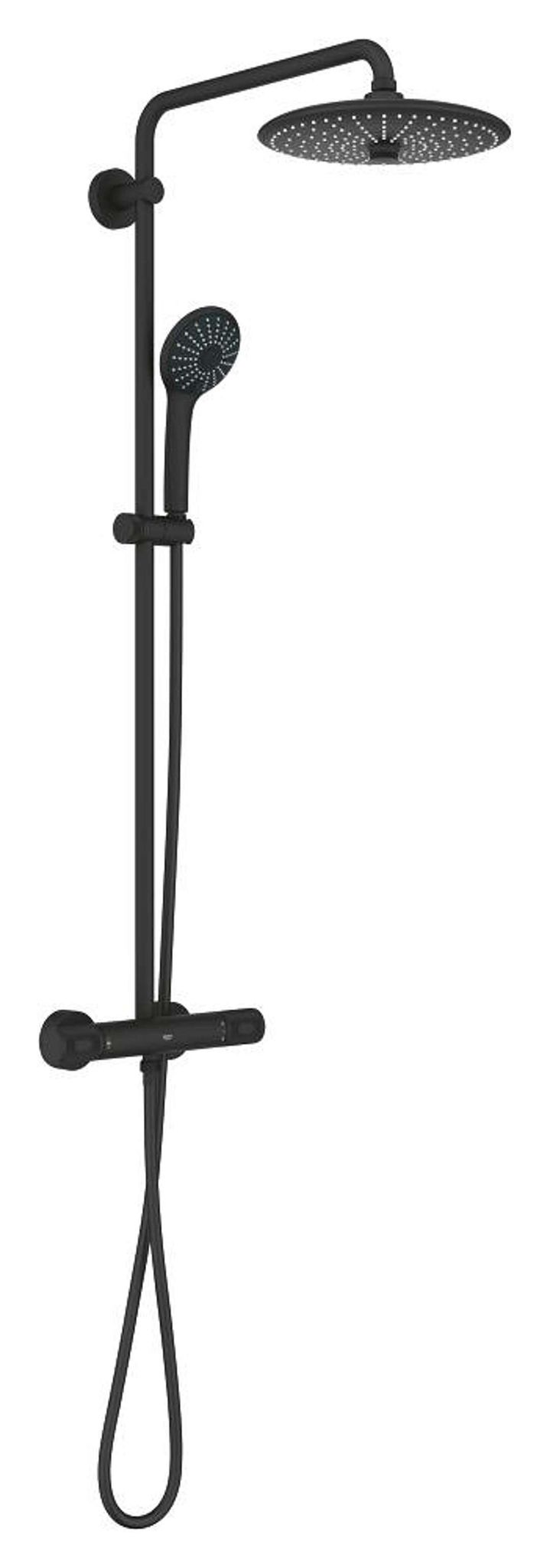 Vitalio Joy - Duschset Mit Thermostat, Durchmesser 26 Cm, 3 Strahlarten, Phantom Black 26403kf2 - Grohe