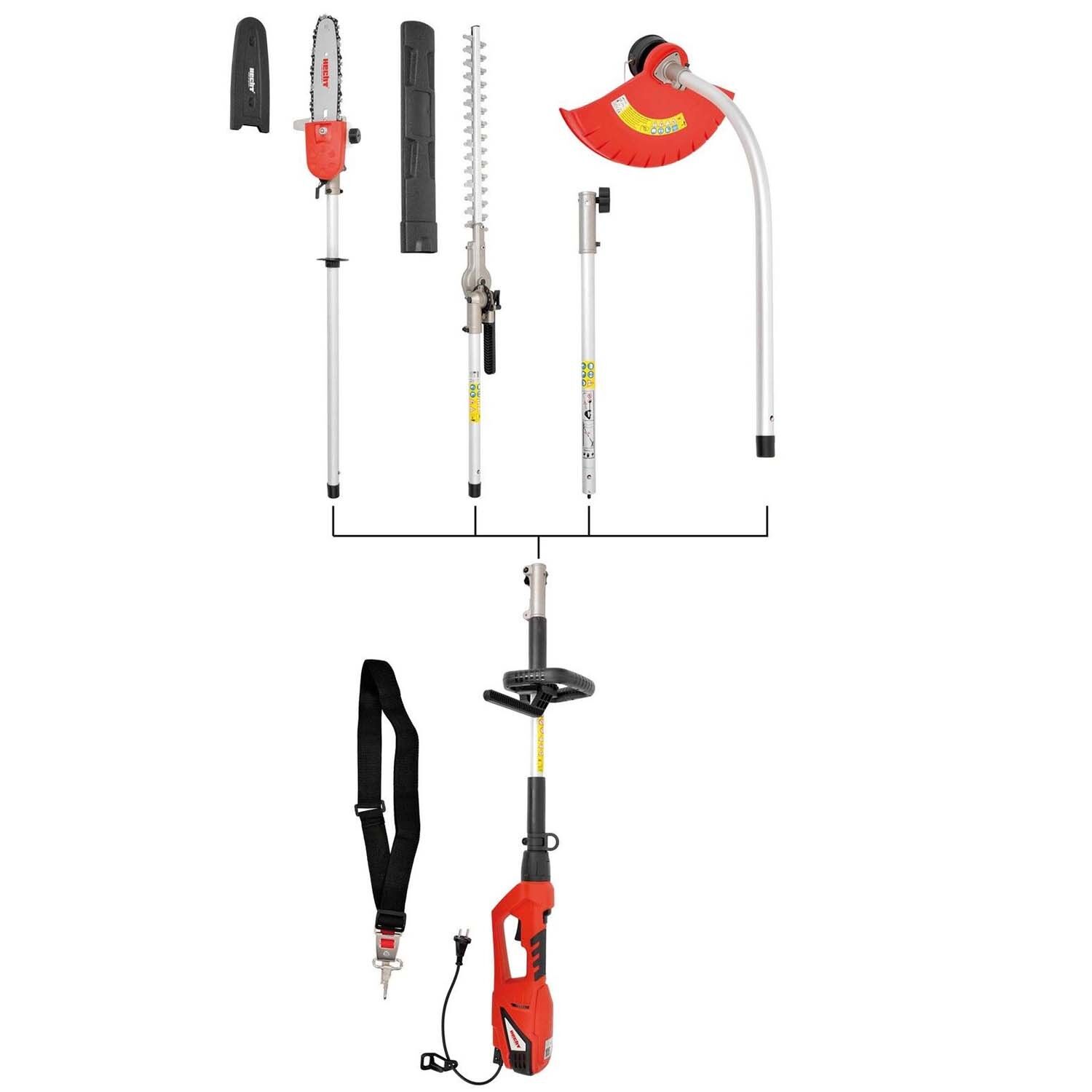 Hecht 690 Multifunktionsgerät 3-in-1: Trimmer, Heckenschere, Astsäge