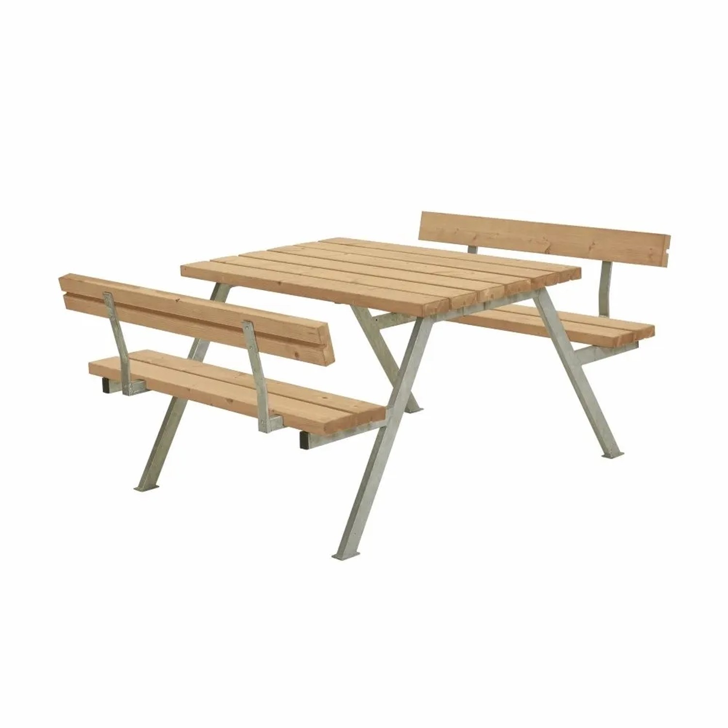 PLUS Gartenmöbel Sitzgruppe 118 cm Klappbar ThermoWood mit 2 Rückenlehnen