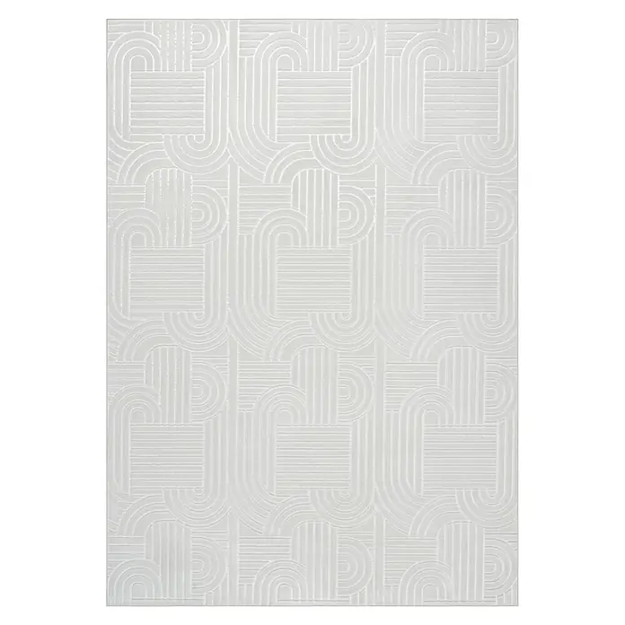 MeGusta Teppich Calma 125 Weiß 160x220 cm Pflegeleicht Modern