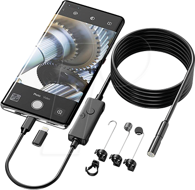 GOSCAM GT4501S - Endoskop, 2 MP, Ø 8 mm, 5 m, Single, für iOS und Android Smartph