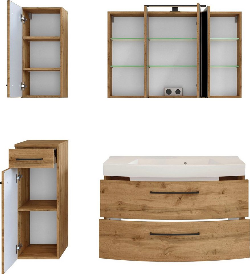 welltime Badmöbel-Set Chicago, (4-St), Soft-Close-Funktion Bild 5