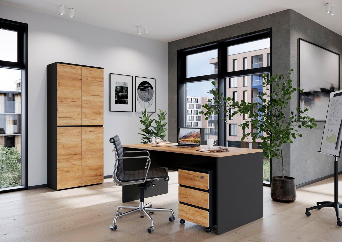 GERMANIA Aktenschrank Lissabon (1-St) mit verstellbaren Einlegeböden und grifflosem Design Bild 5