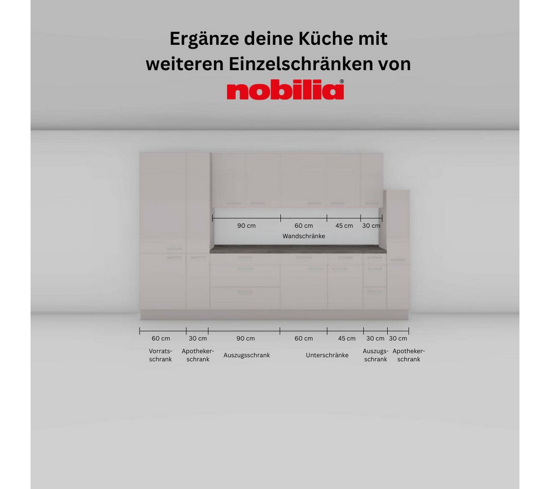 nobilia® Hängeschrank "Easytouch", vormontiert, mit zwei Einlegeböden, Breite 90 cm Bild 4