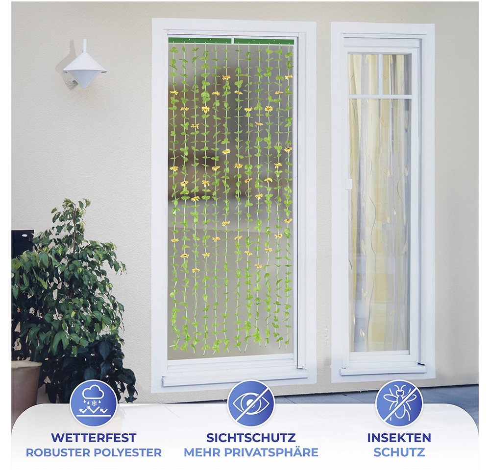 Maximex Türvorhang Indian Summer (1 St), Klettband, halbtransparent, Polyester, Blättervorhang für Balkon und Terrasse, Insekten- und Sichtschutz Bild 5