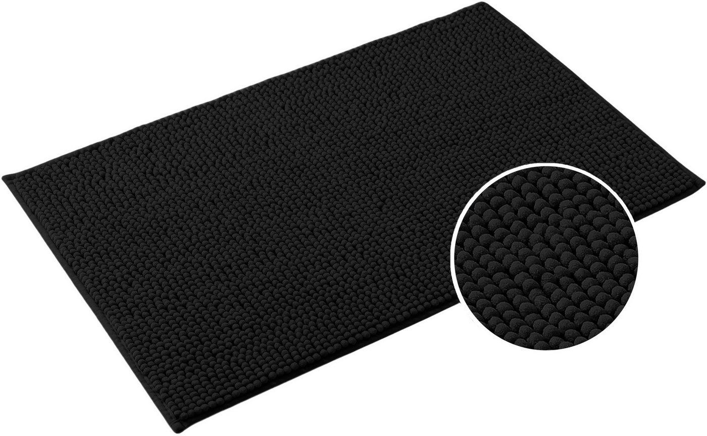 OTTO home Badematte Vanessa Chenille Standard, Badvorleger, Badezimmer, Duschvorleger, Höhe 15 mm, schnell trocknend, strapazierfähig, fußbodenheizungsgeeignet, Polyester, rechteckig, Uni Farben, besonders weich Bild 2