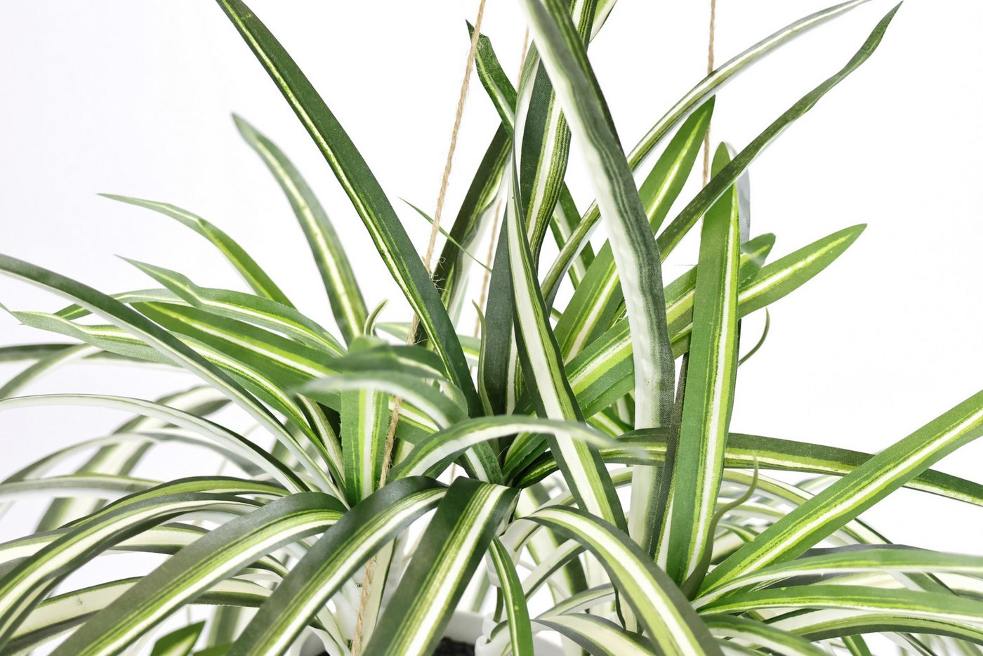 Kunstpflanze Wasserlilie hängend, I.GE.A., Höhe 65 cm, Mit Hängeampel Grünlilie Grünpflanze Chlorophytum Kunstblume Dekoblume