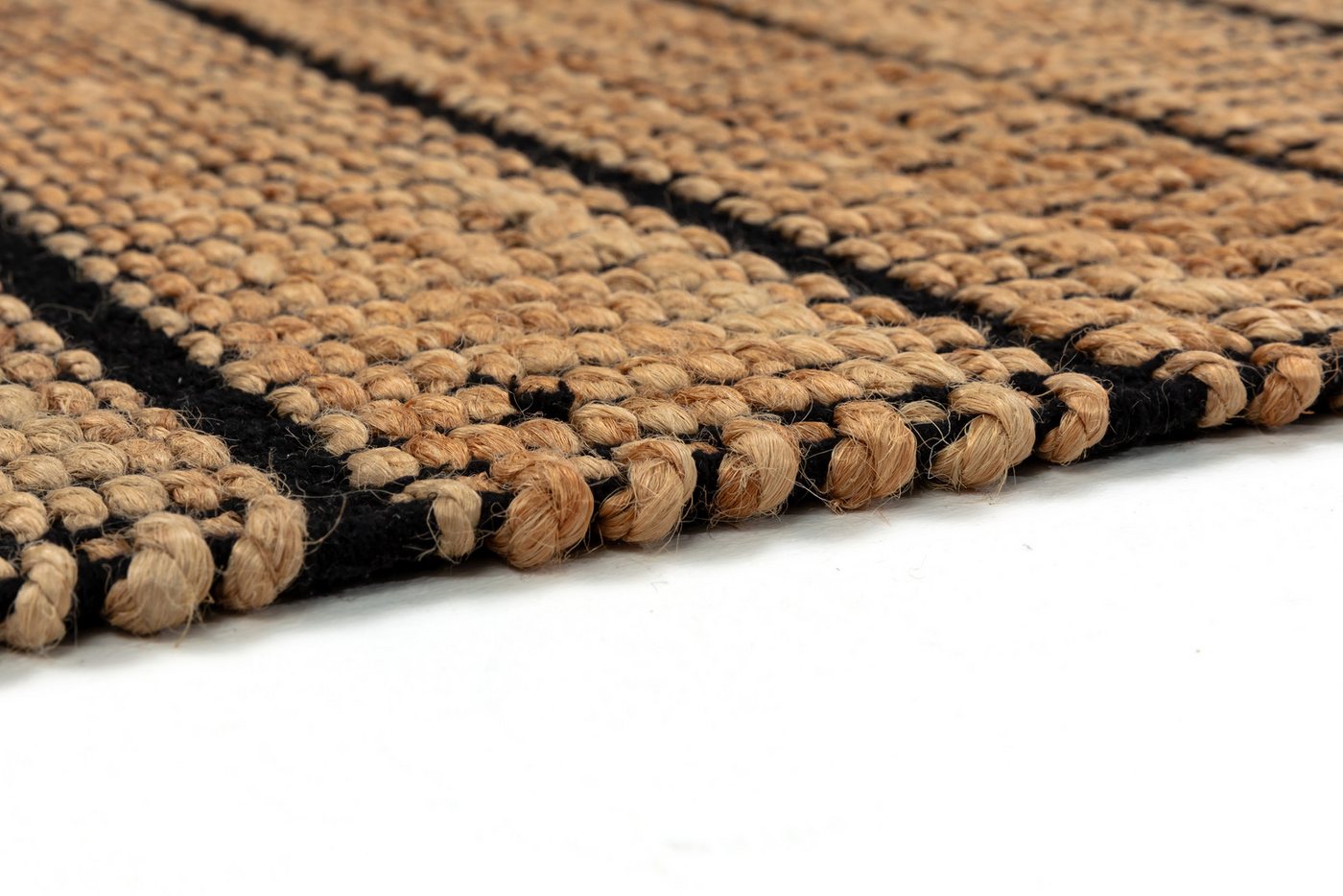 SCHÖNER WOHNEN-Kollektion Teppich Nalaya, rechteckig, Höhe: 10 mm, Jute/Baumwolle, rustikale Haptik, Streifenoptik, Wohnzimmer Bild 2