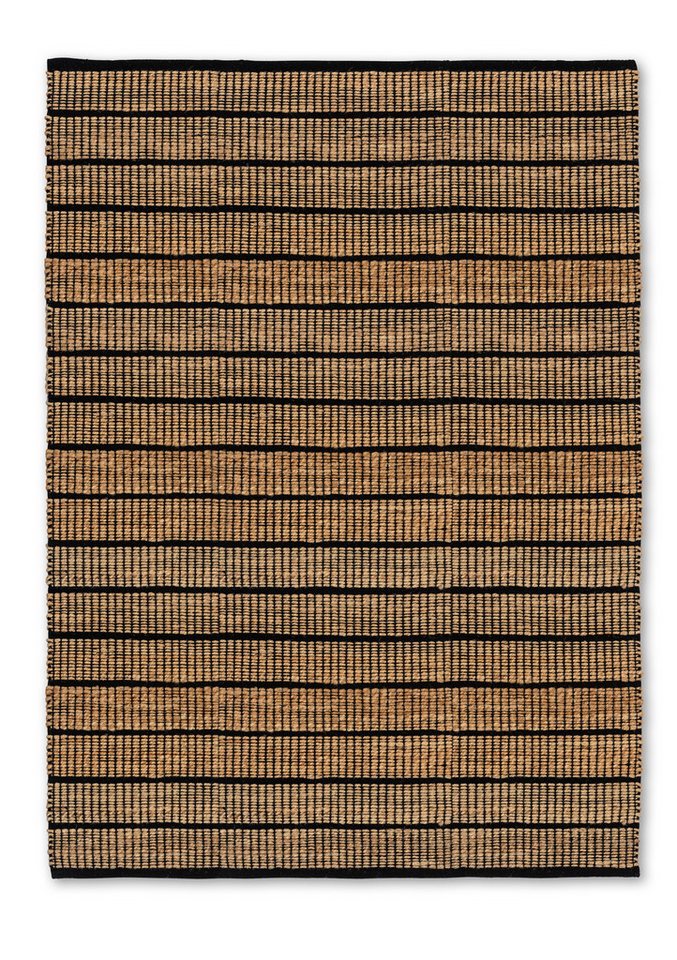 SCHÖNER WOHNEN-Kollektion Teppich Nalaya, rechteckig, Höhe: 10 mm, Jute/Baumwolle, rustikale Haptik, Streifenoptik, Wohnzimmer Bild 4