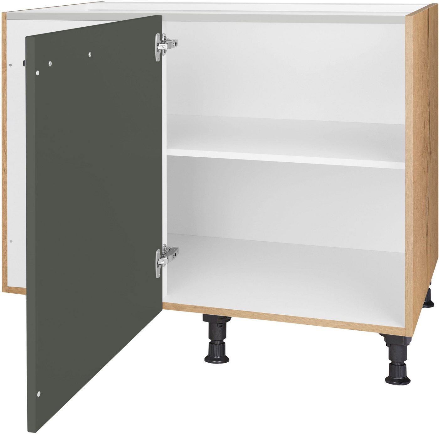 nobilia® Eckunterschrank "Easytouch", vormontiert mit höhenverstellbaren Sockelfüßen, Breite 100 cm