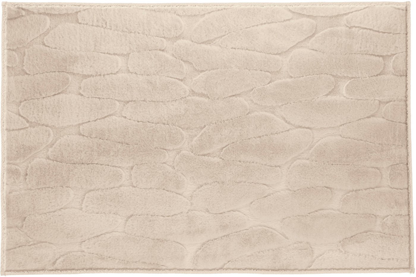 Kleine Wolke Badematte »Tondo«, Badvorleger, Badezimmer Teppich, Höhe 5 mm, rutschhemmend beschichtet, fußbodenheizungsgeeignet, Polyester, rechteckig, Badteppich, Uni Farben, moderens Design, Hoch-Tief Effekt Bild 2