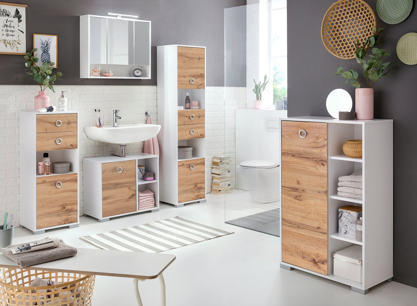 welltime Waschbeckenunterschrank Kimi, Breite 65,3 cm (1-St) Solide Verarbeitung - Dieses Produkt ist in Deutschland gefertigt Bild 2