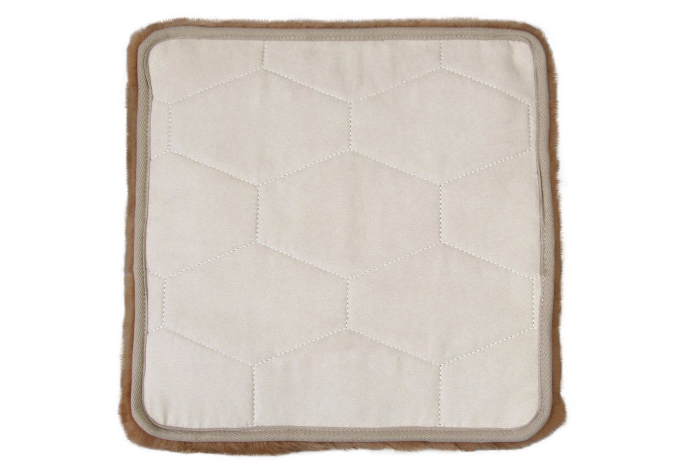 Heitmann Felle Sitzkissen Lammfell Patchwork, Sitzauflage, eckig, 35x35 cm, echtes Lammfell, weich & kuschelig Bild 3