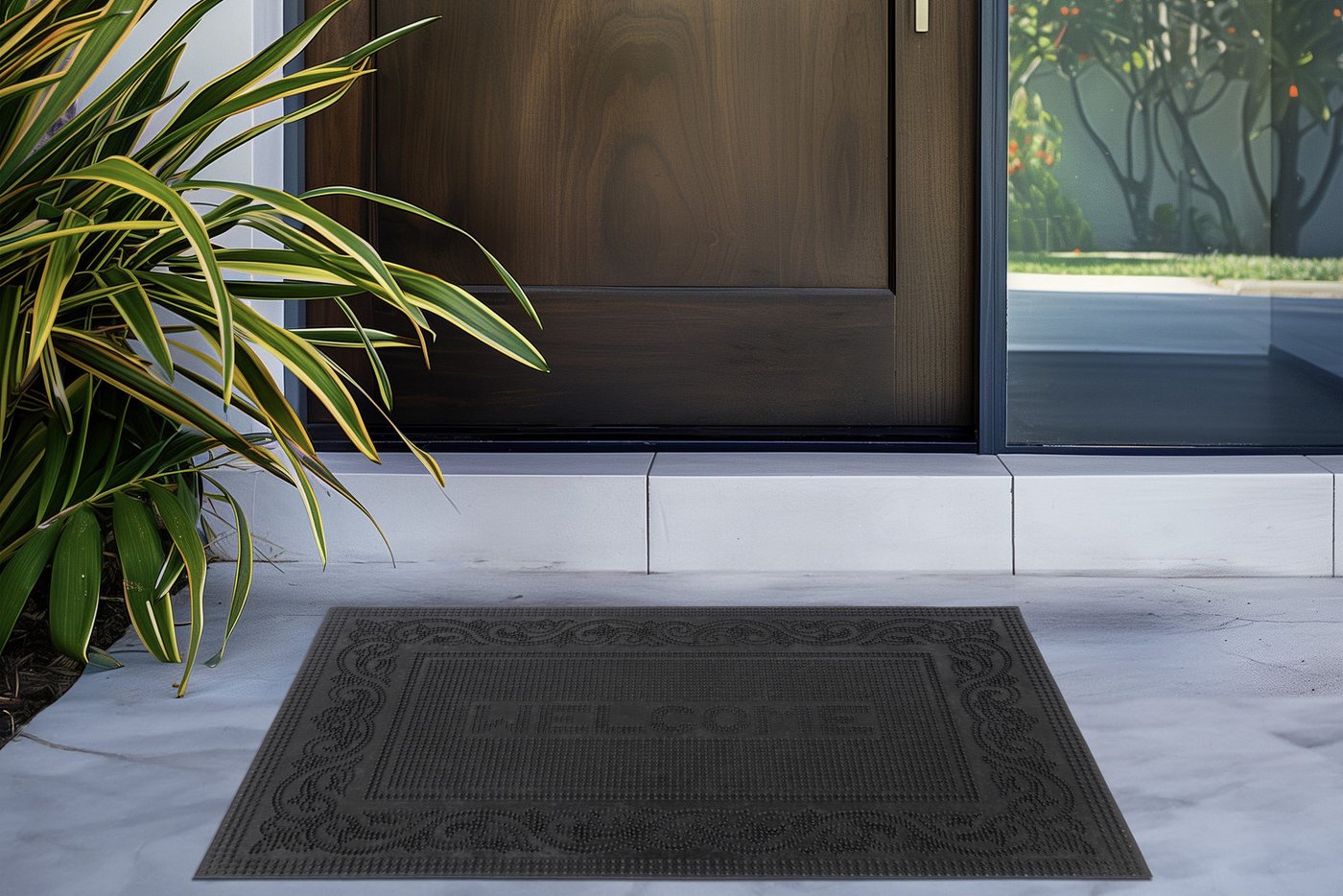 Kayoom Fußmatte Elegant Entry 425, rechteckig, Höhe: 6 mm, Türmatte, Gummi, Eingang, Welcome