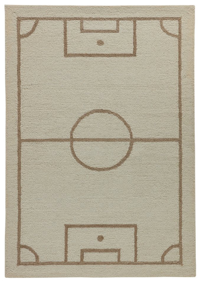 THEKO Kinderteppich Gaia Kids Football, rechteckig, Höhe: 10 mm, getuftet, reine Schurwolle, Motiv Fußballfeld, Kinderzimmer Bild 5