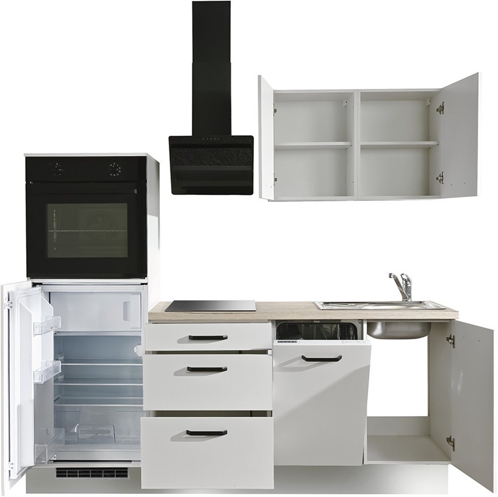 wiho Küchen Küchenzeile Compact, Breite 210cm, wahlweise mit Geräten (mit Kühlschrank) Bild 3