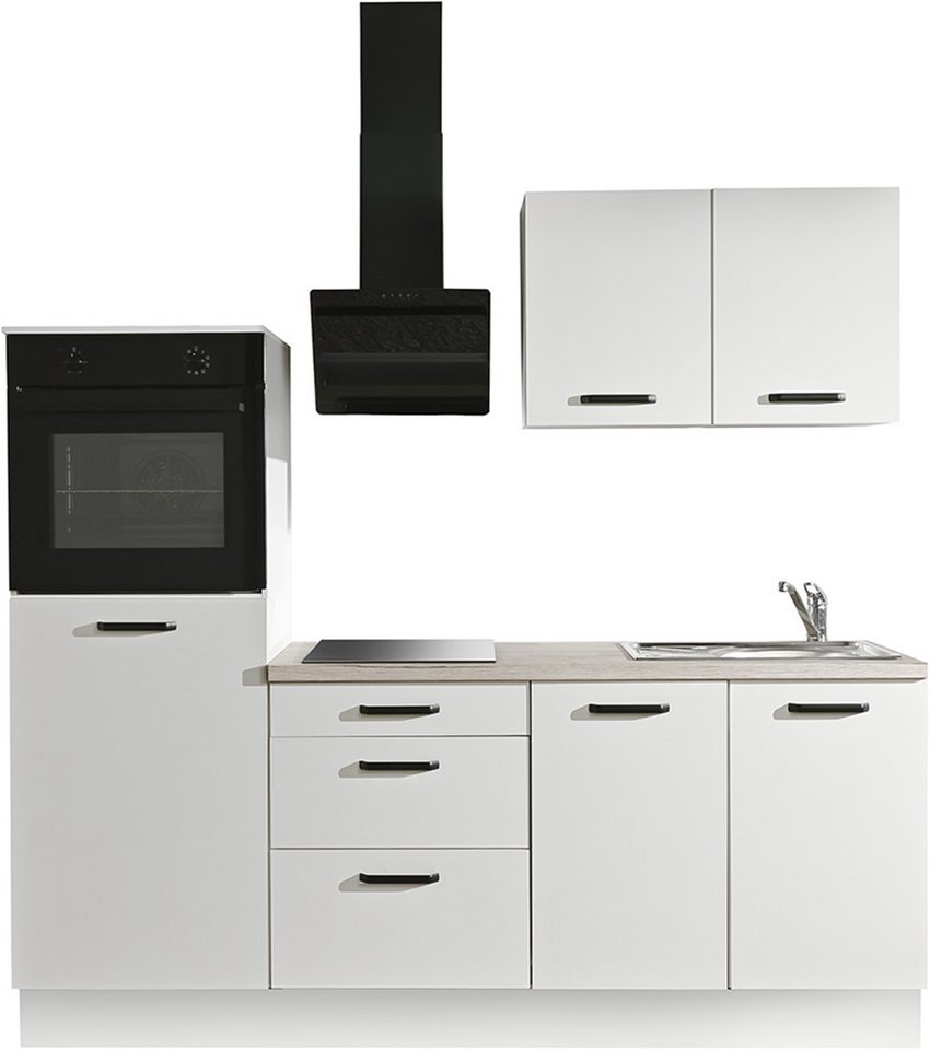 wiho Küchen Küchenzeile Compact, Breite 210cm, wahlweise mit Geräten (ohne Kühlschrank)