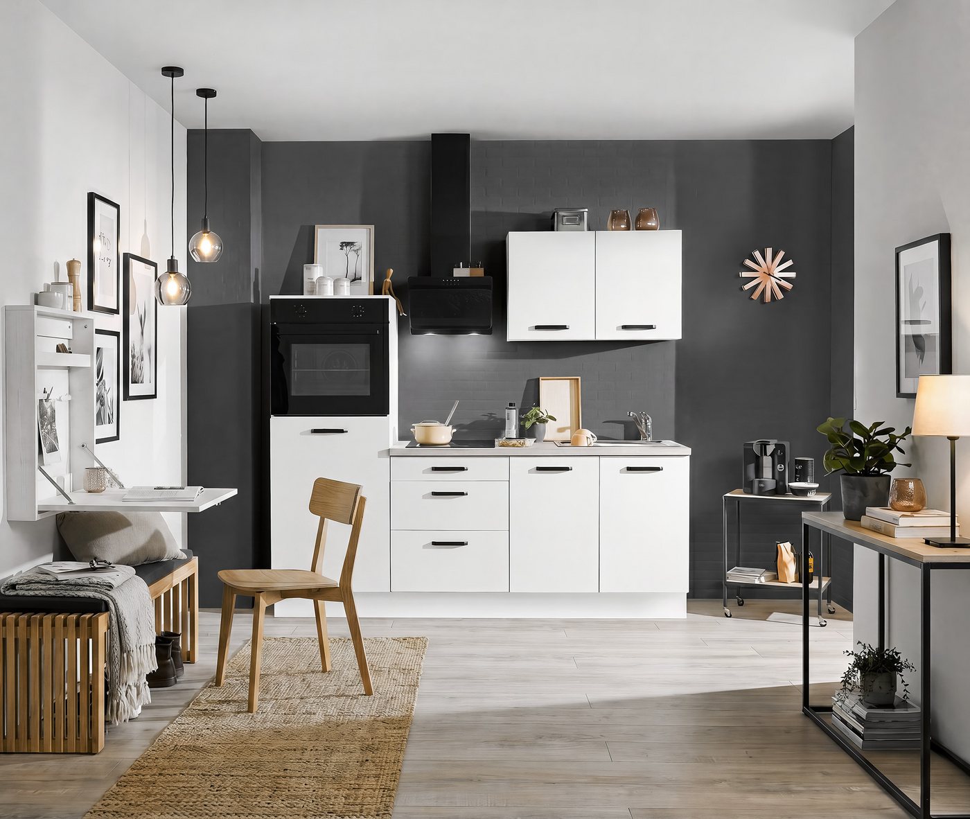 wiho Küchen Küchenzeile Compact, Breite 210cm, wahlweise mit Geräten (ohne Kühlschrank) Bild 4