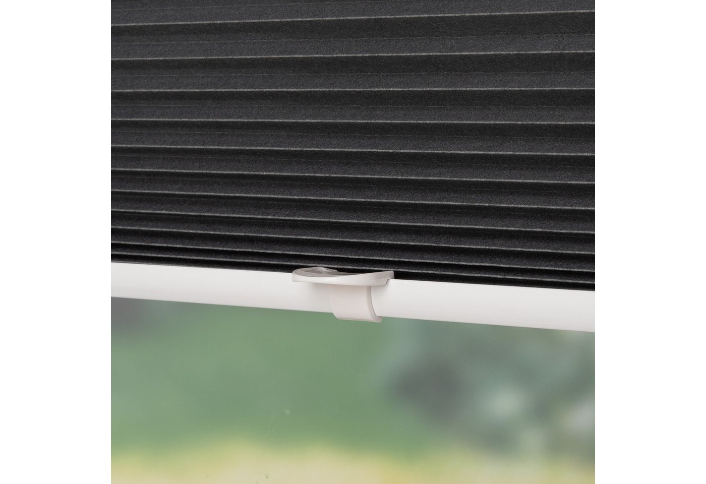 Liedeco Plissee Klemmfix-Plissee "Easy" – Hochwertiger Vliesstoff, Lichtschutz, ohne Bohren, verspannt, Klemmfix, Tageslichdurchlässig, blickdicht, Einfache Montage ohne Bohren Bild 5