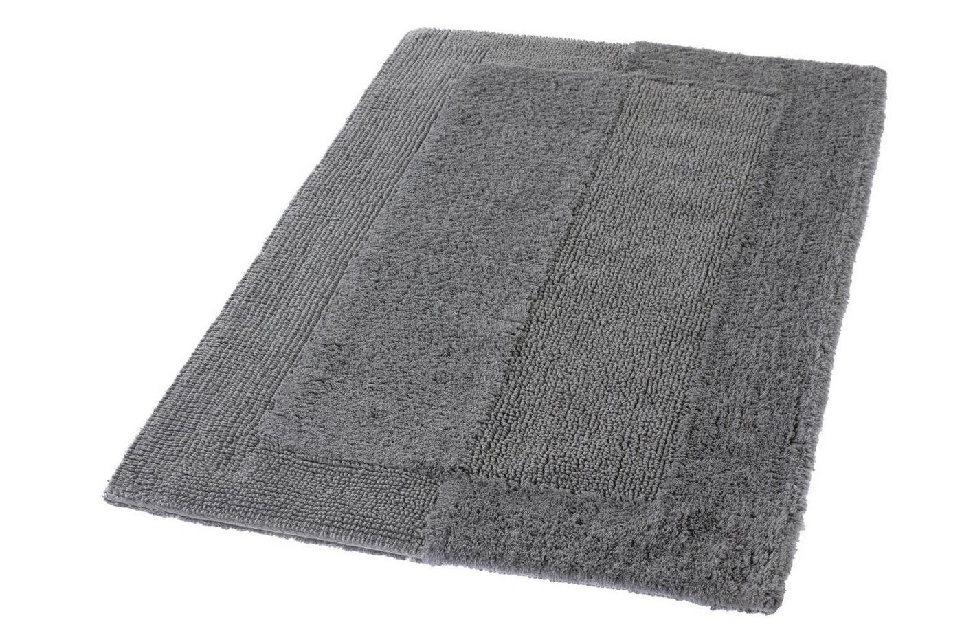 Kleine Wolke Badematte Havanna, Badvorleger, Badezimmer Teppich, Höhe 16 mm, fußbodenheizungsgeeignet, Baumwolle, rechteckig, Badteppich, Uni Farben, Hoch-Tief Effekt, mit Bordüre