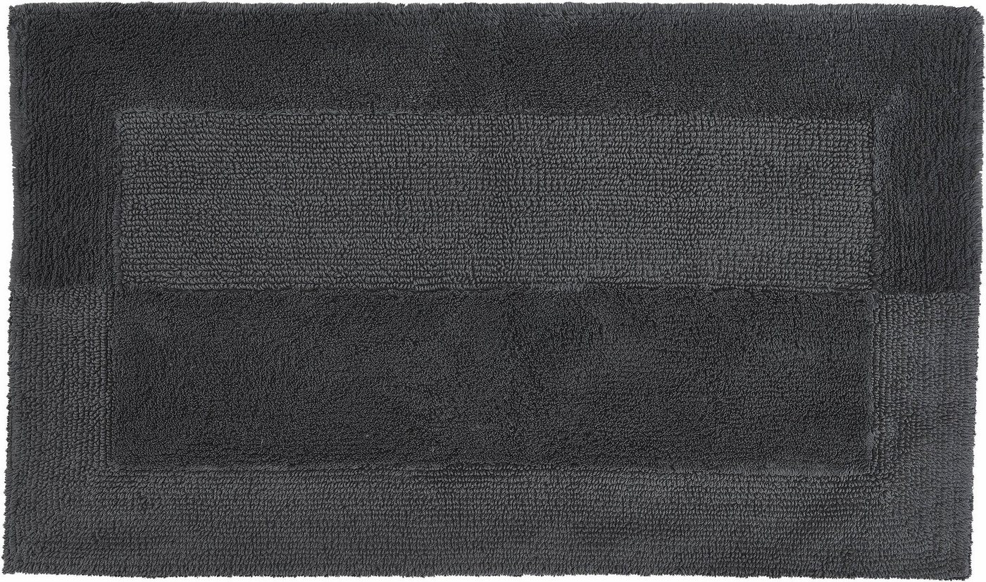 Kleine Wolke Badematte Havanna, Badvorleger, Badezimmer Teppich, Höhe 16 mm, fußbodenheizungsgeeignet, Baumwolle, rechteckig, Badteppich, Uni Farben, Hoch-Tief Effekt, mit Bordüre Bild 2