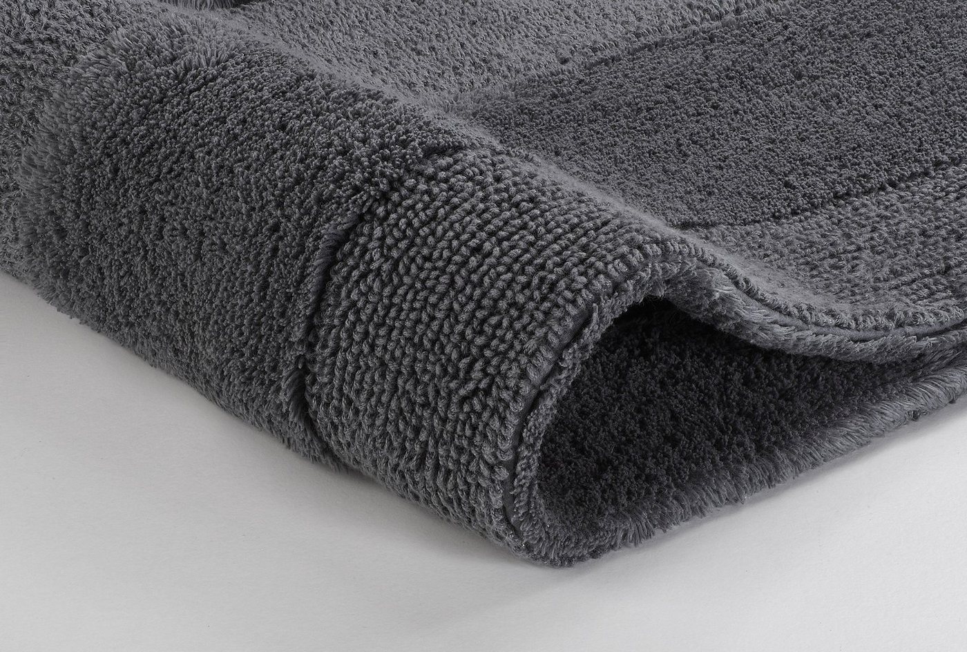 Kleine Wolke Badematte Havanna, Badvorleger, Badezimmer Teppich, Höhe 16 mm, fußbodenheizungsgeeignet, Baumwolle, rechteckig, Badteppich, Uni Farben, Hoch-Tief Effekt, mit Bordüre Bild 3