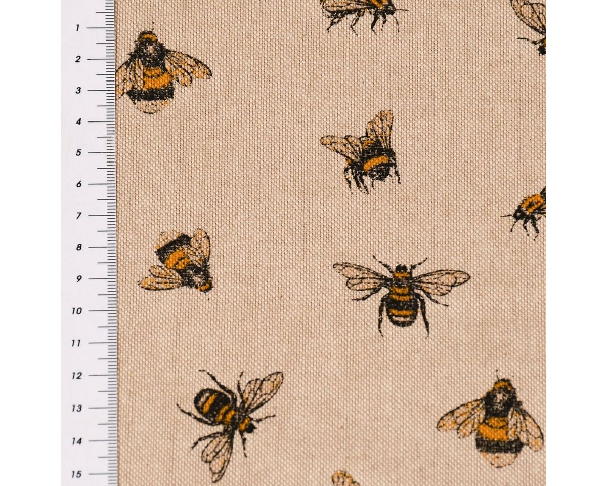 SCHÖNER LEBEN. Tischläufer SCHÖNER LEBEN. Tischläufer Bee Buzzing Bienen Hummeln natur gelb, handmade