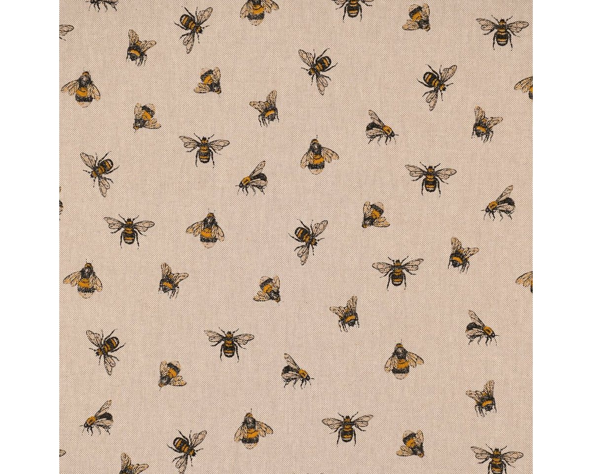 SCHÖNER LEBEN. Tischläufer SCHÖNER LEBEN. Tischläufer Bee Buzzing Bienen Hummeln natur gelb, handmade Bild 2