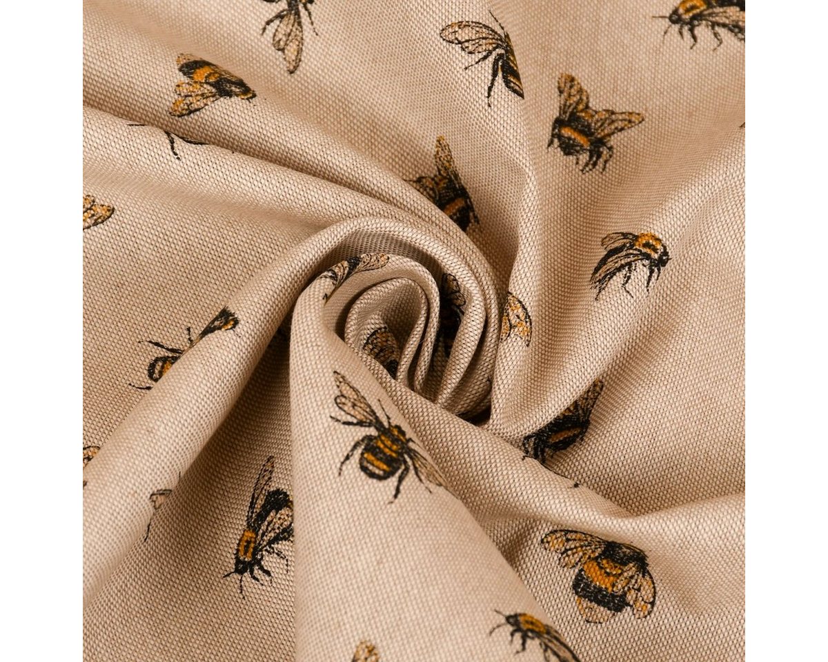 SCHÖNER LEBEN. Tischläufer SCHÖNER LEBEN. Tischläufer Bee Buzzing Bienen Hummeln natur gelb, handmade Bild 5