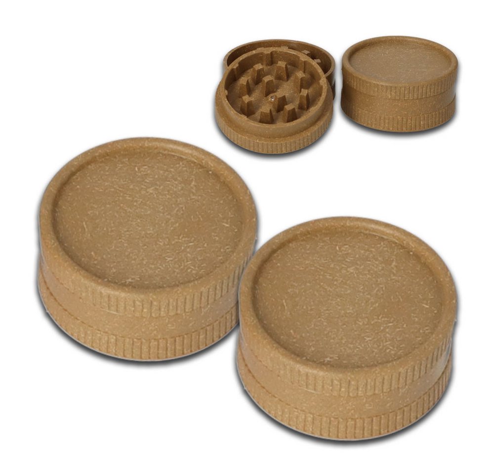Coumo Kräutermühle 2x Grinder Crusher, Eco Kräutermühle Kunststoff, ⌀ 5,5 cm, 2-teilig