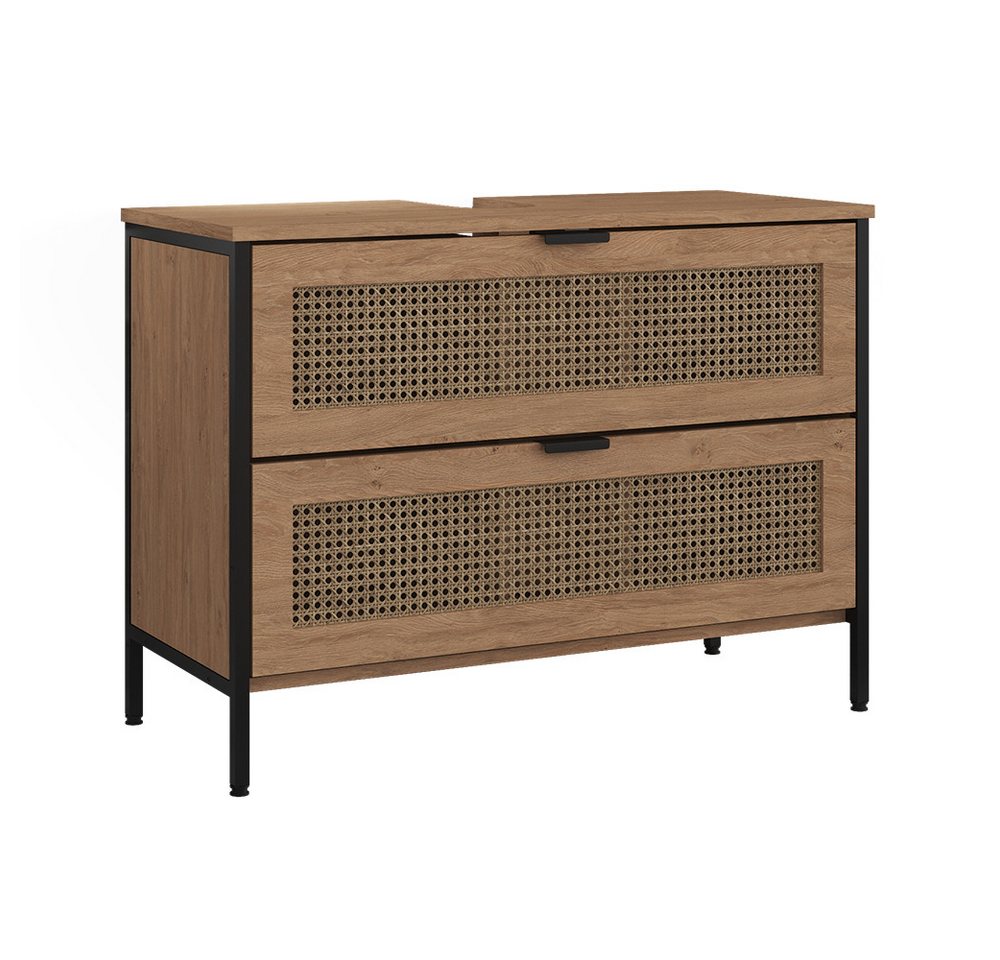 Vicco Waschbeckenunterschrank Linara, Eiche/Schwarz, 80 x 59 cm Bild 5