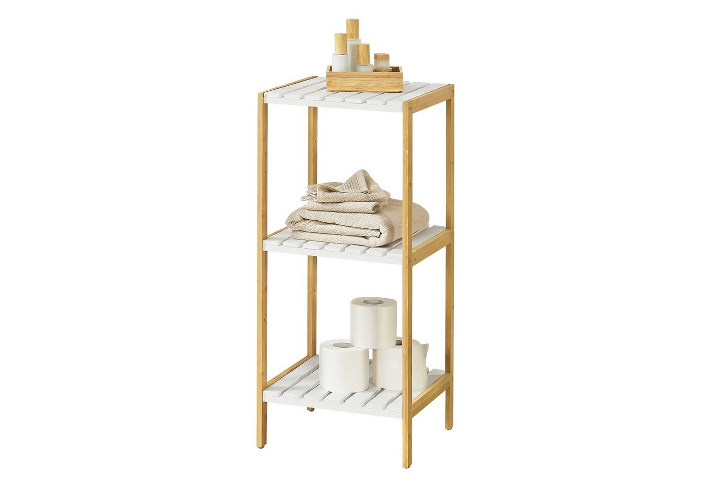 en.casa Standregal, Balsfjord Bambusregal 33x34x80cm, 3 Ablagen Bild 5