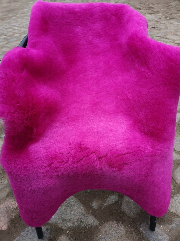 Provellus Fellteppich Deutsches Merino Lammfell Schaffell Fuchsia Geschoren 4cm, 100-110 cm x 50-60 cm