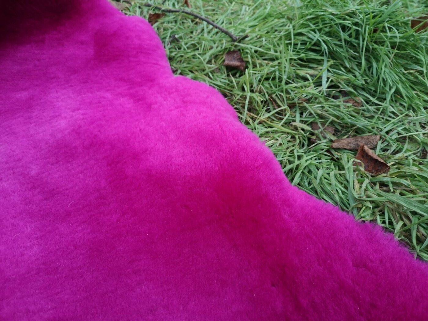 Provellus Fellteppich Deutsches Merino Lammfell Schaffell Fuchsia Geschoren 4cm, 100-110 cm x 50-60 cm Bild 3