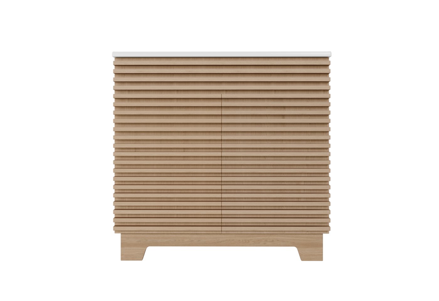 Flieks Waschtisch Waschbeckenunterschrank mit eingebauten Regalen & 3D-Horizontalstreben (91x46x80 cm, 1-St., bodenstehend, Badzimmer Doppeltürschrank mit Soft-Close-Scharnieren), Badmöbel Badezimmerschrank mit Türablagen Waschbecken Natur