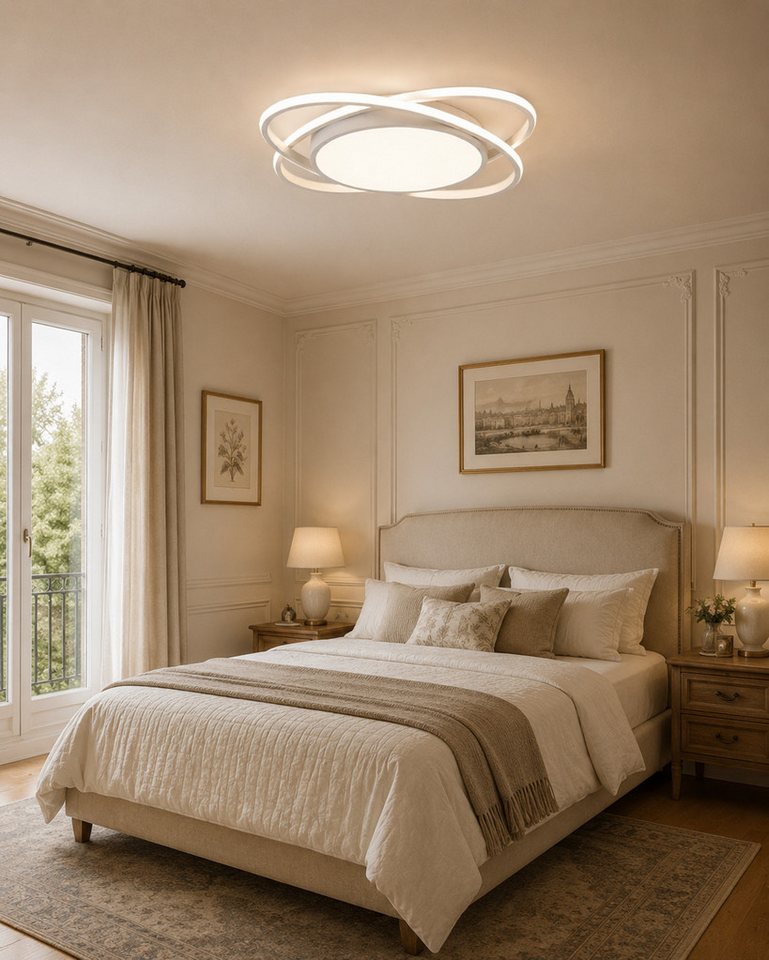 OYLCDI Deckenleuchten LED Deckenlampe Ø40cm,Dimmbar mit Fernbedienung für Wohnzimmer, LED fest integriert, 62W 3000-6500k, Modern Runde Wohnzimmer Schlafzimmer Arbeitszimmer Esszimmer Dekoration Lampen, Mit Speicherfunktion.Lichtfarbe- und Helligkeit einstellbar Bild 5