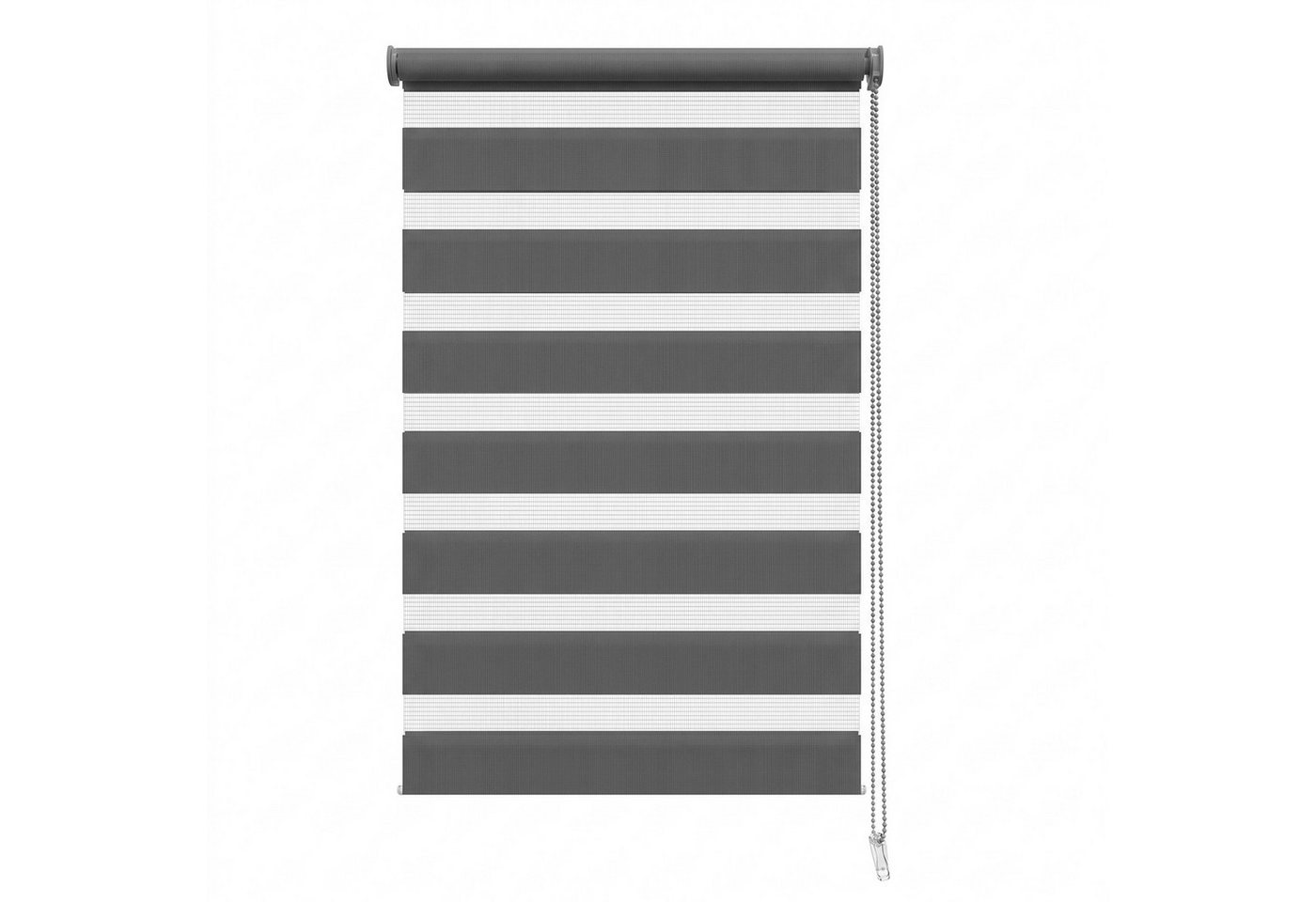 Doppelrollo Duo Rollo Klemmfix ohne Bohren freihängend Lichtschutz für Fenster, Salcar, Grau 40x130cm, Klemmträger blickdicht Jalousie Seitenzugrollo für Tür