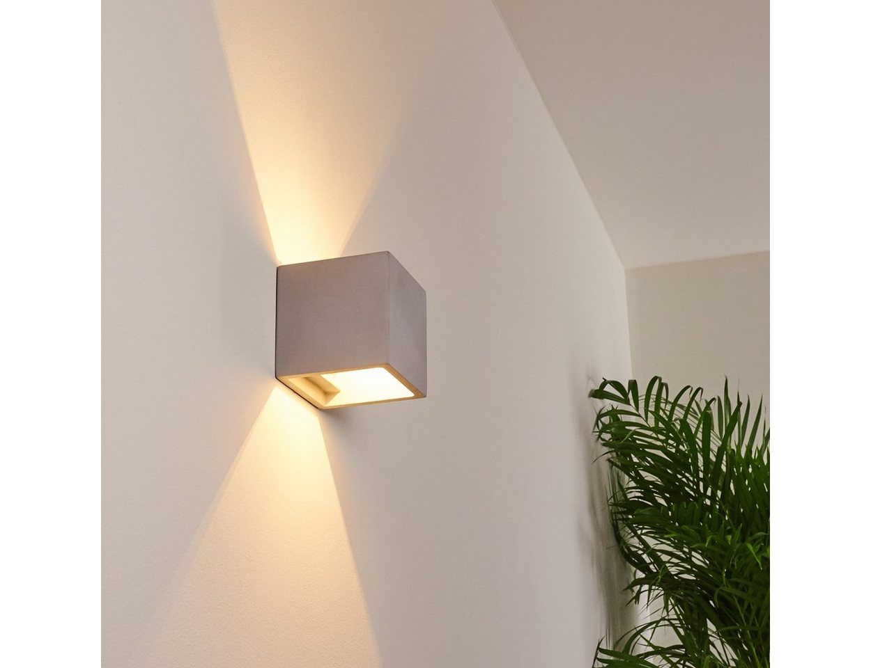 hofstein Wandleuchte »Alli« moderne Wandlampe aus Beton in Grau, mit Lichteffekt, ohne Leuchtmittel, 1xG9, Innen mit Up & Down-Effekt Bild 2
