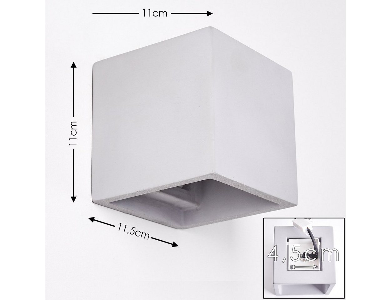hofstein Wandleuchte »Alli« moderne Wandlampe aus Beton in Grau, mit Lichteffekt, ohne Leuchtmittel, 1xG9, Innen mit Up & Down-Effekt Bild 5