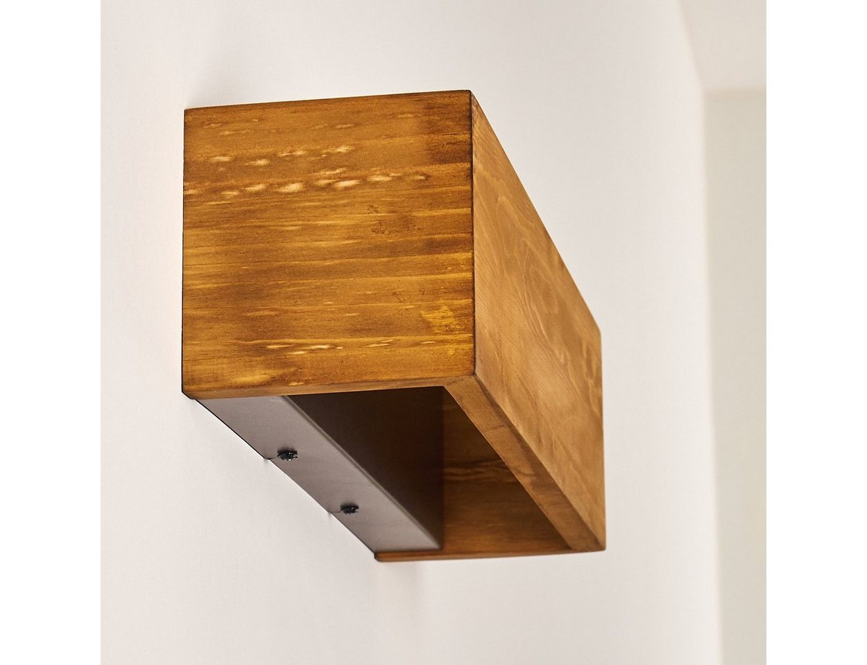 hofstein Wandleuchte »Volano« LED Wandlampe dimmbare aus Holz/Metall in Braun/Grau, 3000 Kelvin, 13, 5 Watt, 1800 Lumen, längliche Innen. Up&Down Effekt an der Wand Bild 2