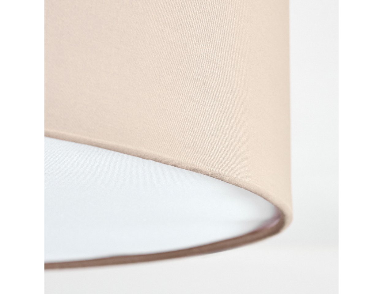 hofstein Deckenleuchte Deckenlampe aus Metall/Stoff/Kunststoff in Nickel-matt/Beige/Weiß, ohne Leuchtmittel, runde Leuchte im Boho-Design (60 cm), E27, Esszimmer, Wohnzimmer