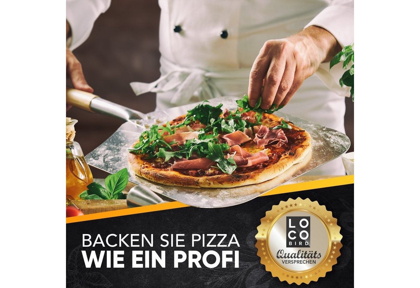 Sidorenko Pizzaschieber aus rostfreiem Aluminium, Pizzaheber mit abgerundeten Kanten Bild 2