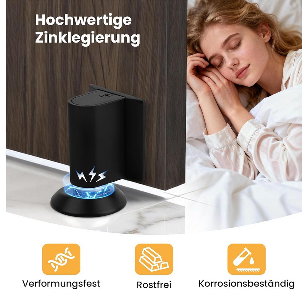 AFKSMILE Bodentürstopper Magnetischer Türstopper Boden, Magnetic Door Stopper Selbstklebend, Türpuffer Wandschutz Türfeststeller mit Klebeband & Schrauben Bild 2