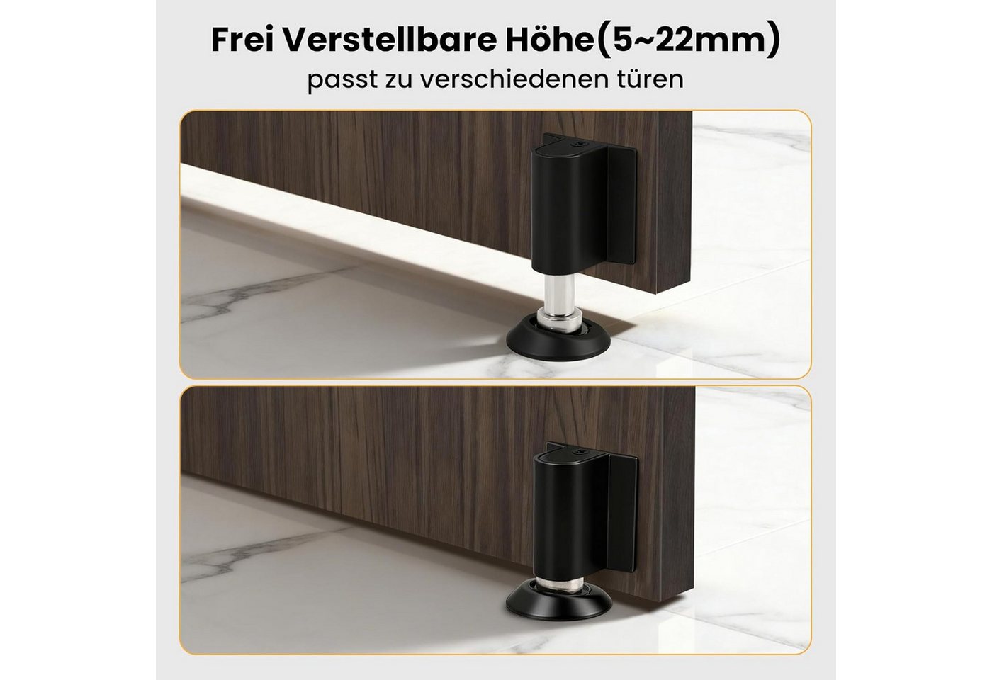 AFKSMILE Bodentürstopper Magnetischer Türstopper Boden, Magnetic Door Stopper Selbstklebend, Türpuffer Wandschutz Türfeststeller mit Klebeband & Schrauben Bild 4