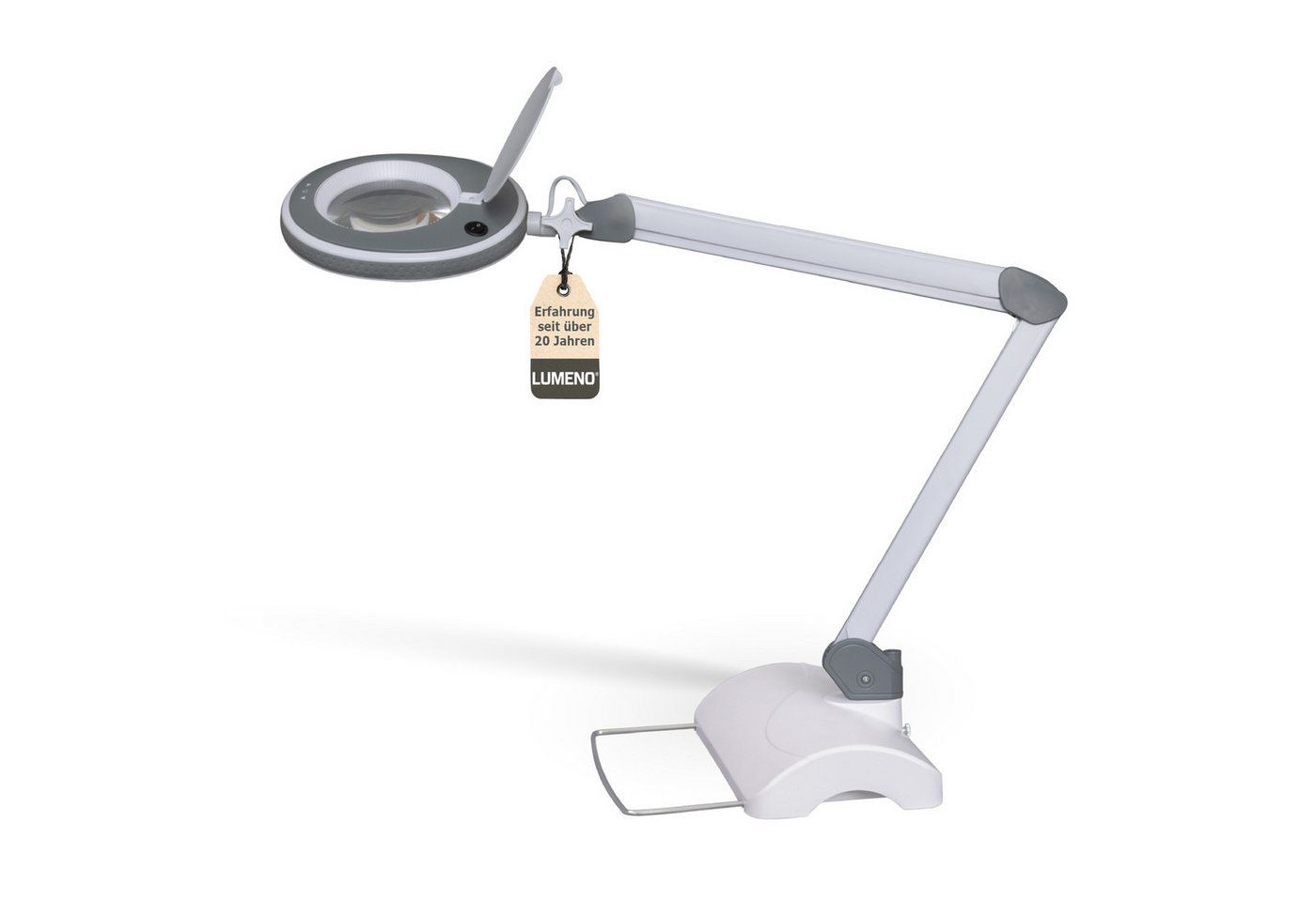 Lumeno Lupenlampe 821X LED dimmbare Lupenlampe mit kristallklarer 127mm Linse, LED fest integriert, Kaltweiß, 6500 K Bild 3