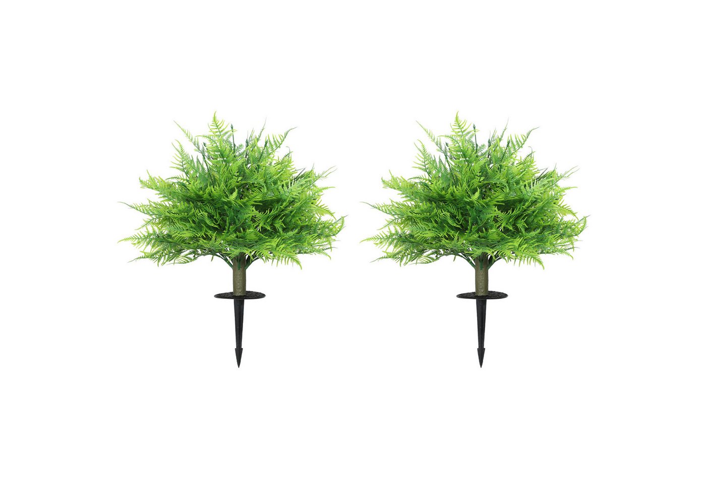 Kunstpflanze Fake Plant Kunstbaum Boston-Farn, HOMCOM, Höhe 60 cm, UV-beständig, 2er Set, Outdoor geeignet Bild 3