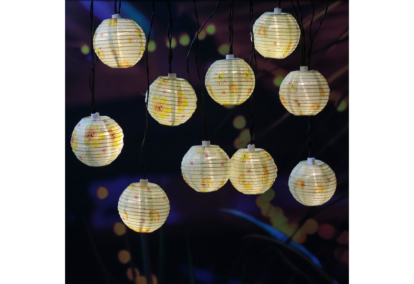 MARELIDA LED-Lichterkette LED Solar Lichterkette SUNNY 10 Lampions Garten Balkon Terrasse 4,5m Bild 3