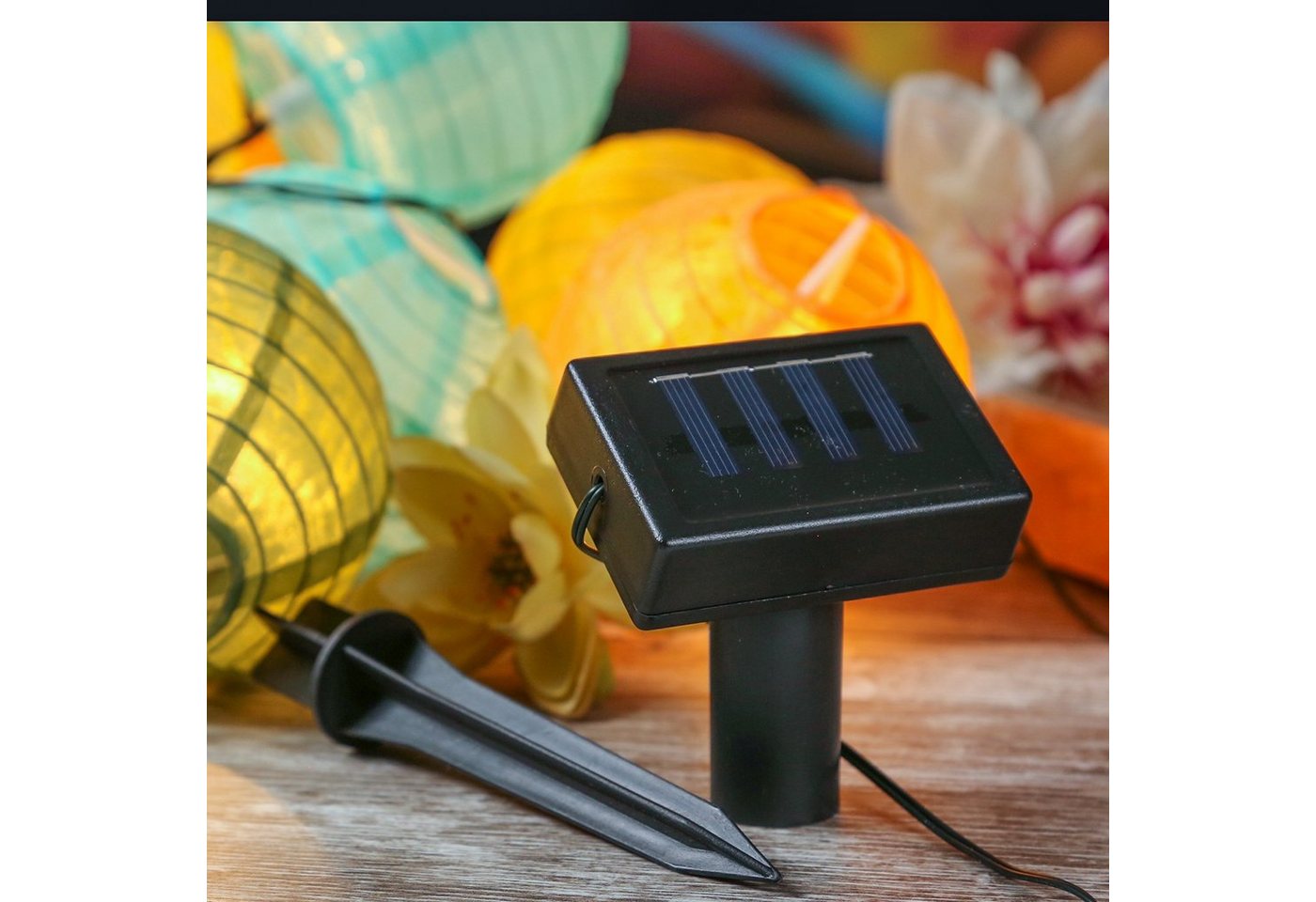 MARELIDA LED-Lichterkette LED Solar Lichterkette SUNNY 10 Lampions Garten Balkon Terrasse 4,5m Bild 4