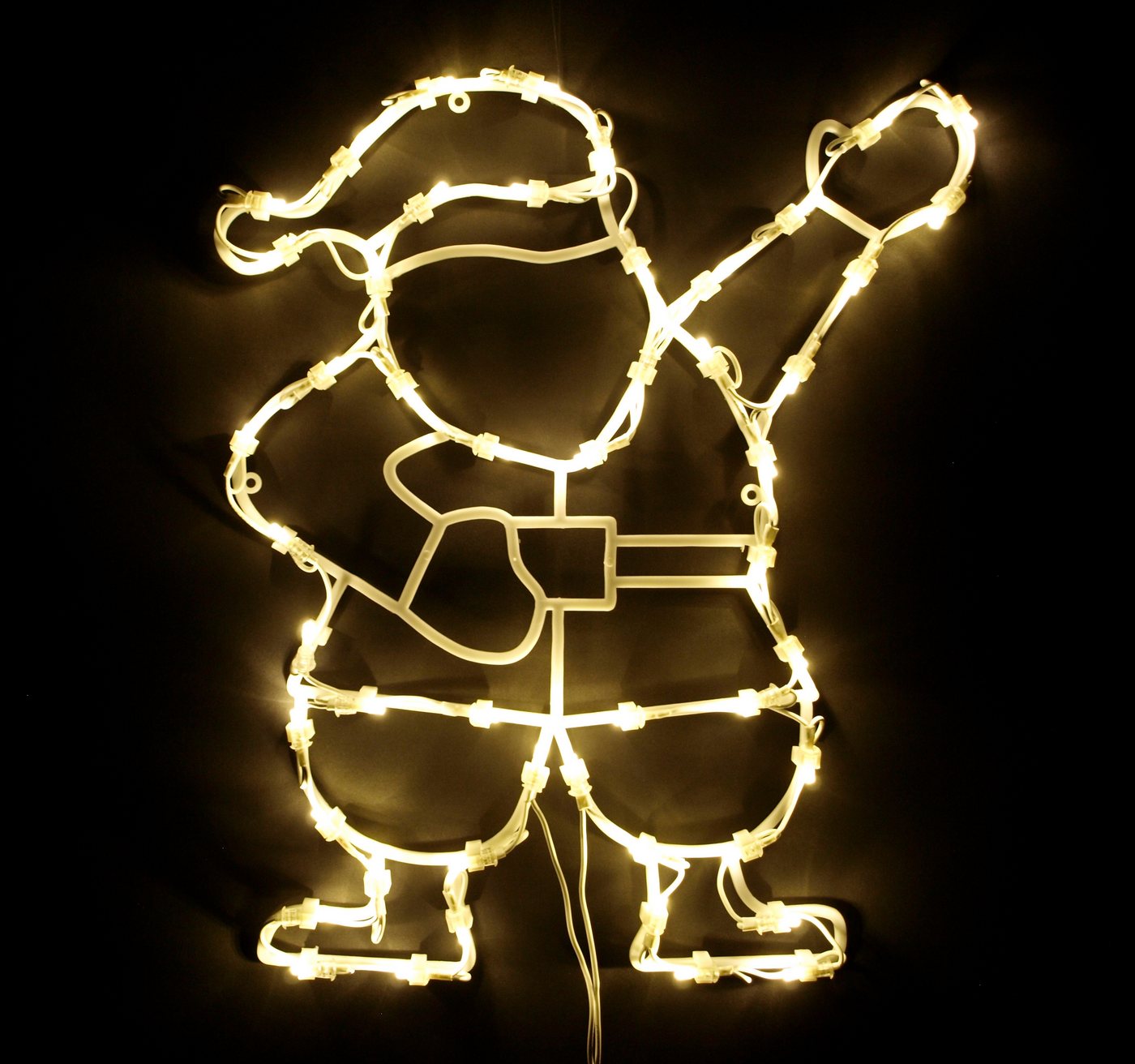 DEGAMO Beleuchtetes Fensterbild WEIHNACHTSMANN, 42x37cm, 50 LED weiss, Netzbetrieb 230V Bild 2