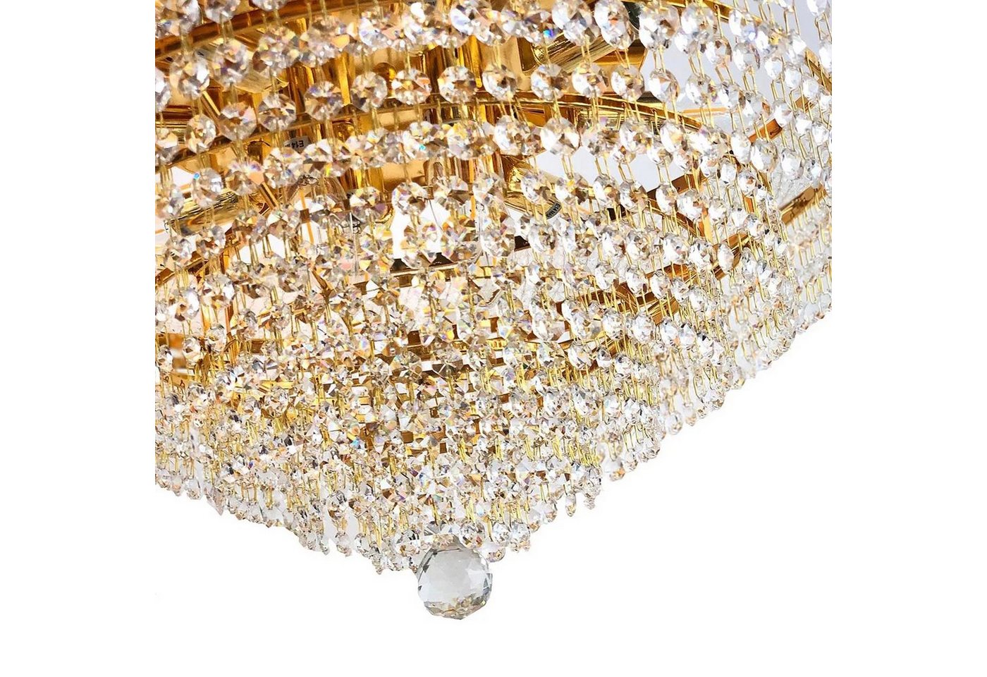 PGA-Lights Deckenleuchte Kristall Deckenleuchte Granada Gold Ø60cm gefertigt aus Kristallen